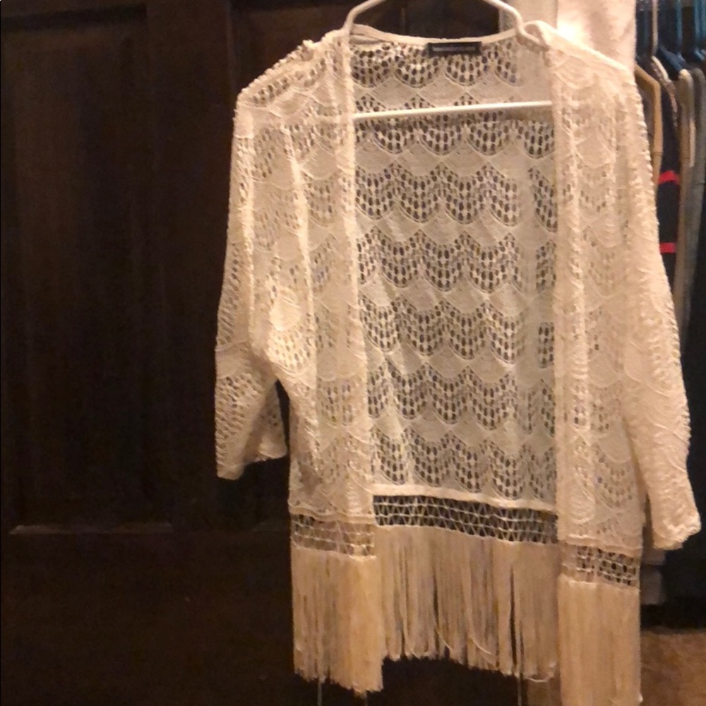 Lace fringe cardigan
